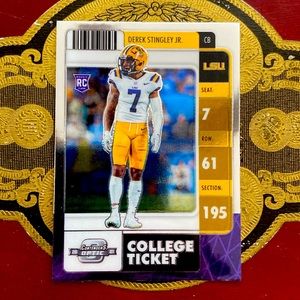 Derek Stingley jr College Ticket Card